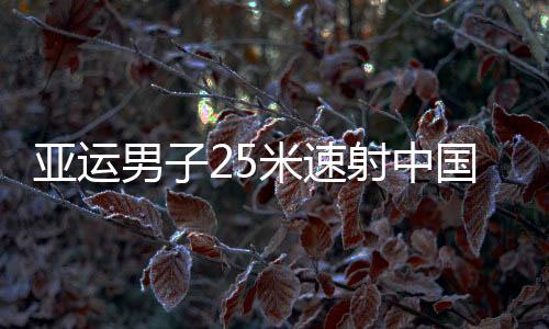 亚运男子25米速射中国包揽金银 姚兆楠、林俊敏分获冠亚军