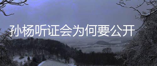 孙杨听证会为何要公开 孙杨解释要当着全世界说清过程
