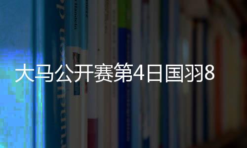 大马公开赛第4日国羽8胜2负 石宇奇李诗沣会师4强