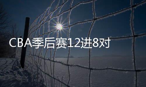 CBA季后赛12进8对阵：广厦vs山西 上海vs首钢